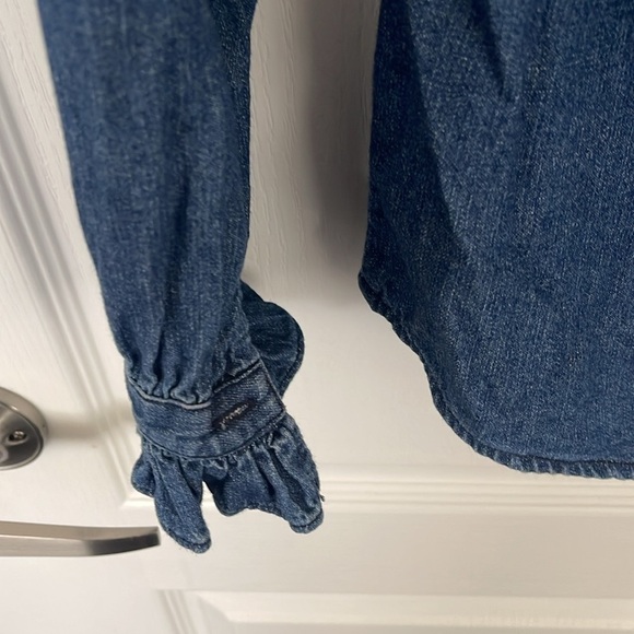 J Crew Denim Ruffleneck classic-fit boy shirt in chambray Size Xxs - Picture 10 of 11